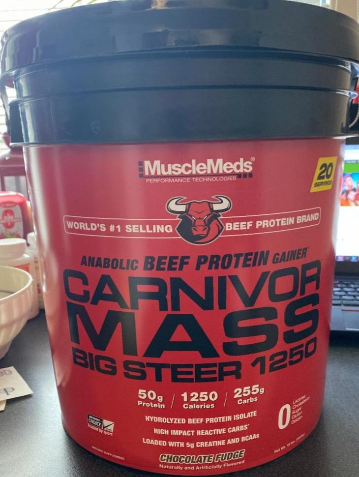 Fotografie - Carnivor Mass Chocolate Big Steer 1250 Chocolate Fudge MuscleMeds