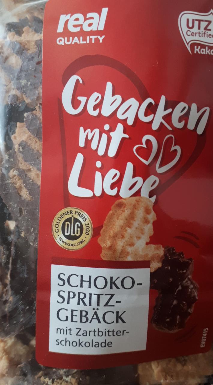 Fotografie - Schoko Spritz gebäck mit Zartbitterschokolade Real quality