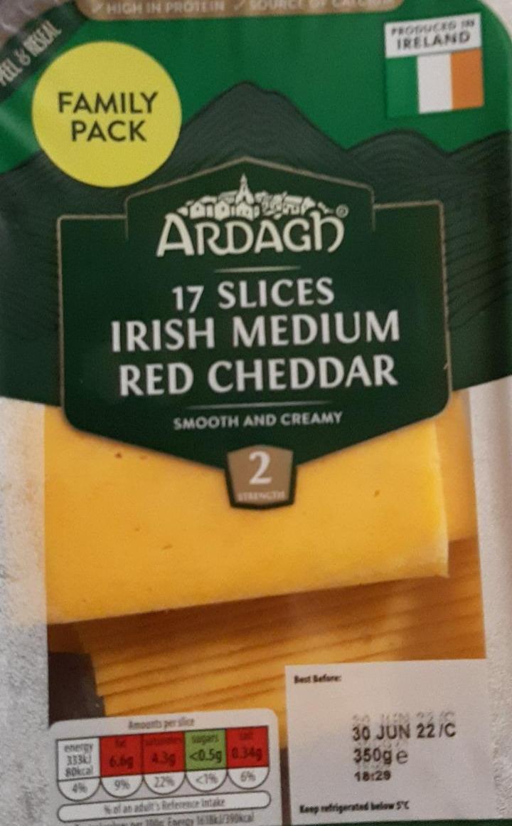 Fotografie - 17 slices Irish medium red cheddar