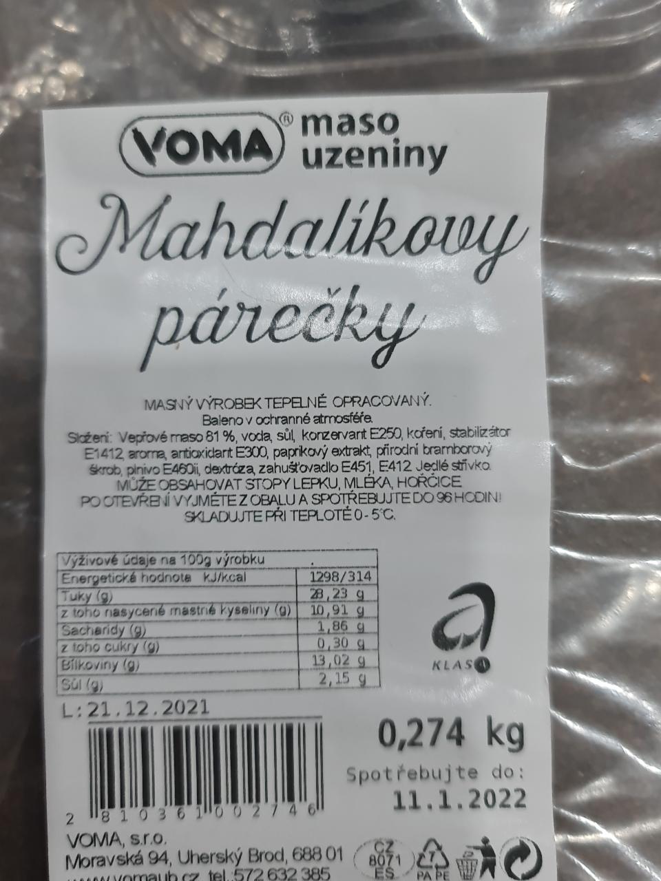 Fotografie - Mahdalikovy párečky Voma