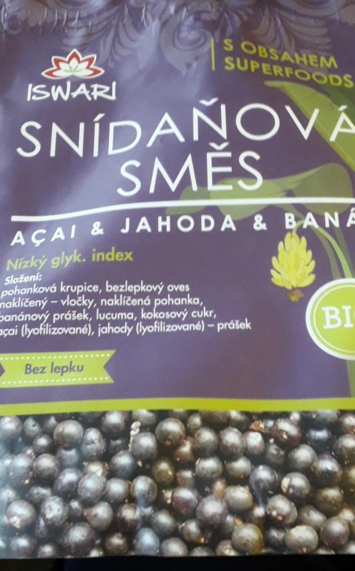 Fotografie - Bio Snídaňová směs Acai & Jahoda & Banán Iswari