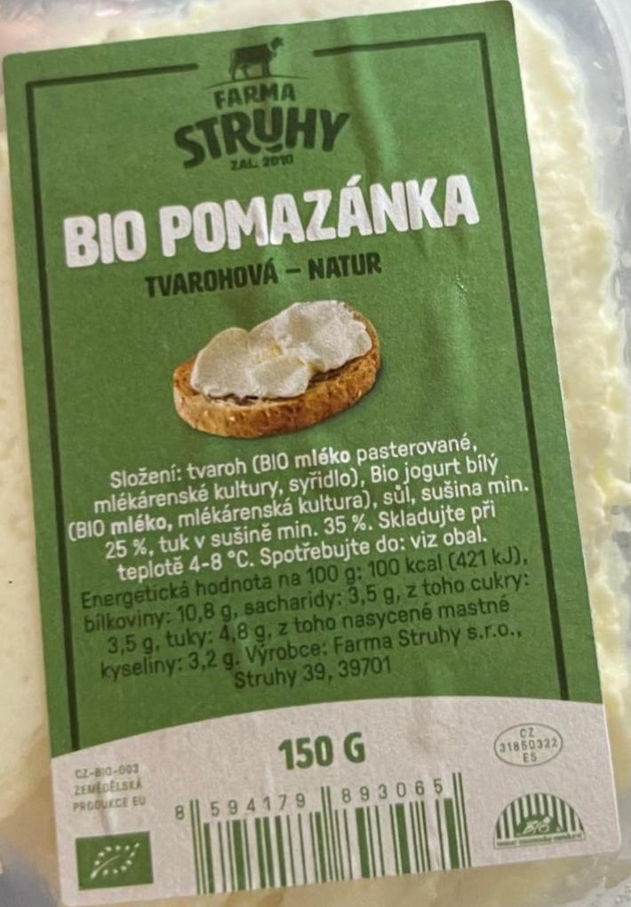 Fotografie - Bio pomazánka tvarohová - natur Farma Struhy