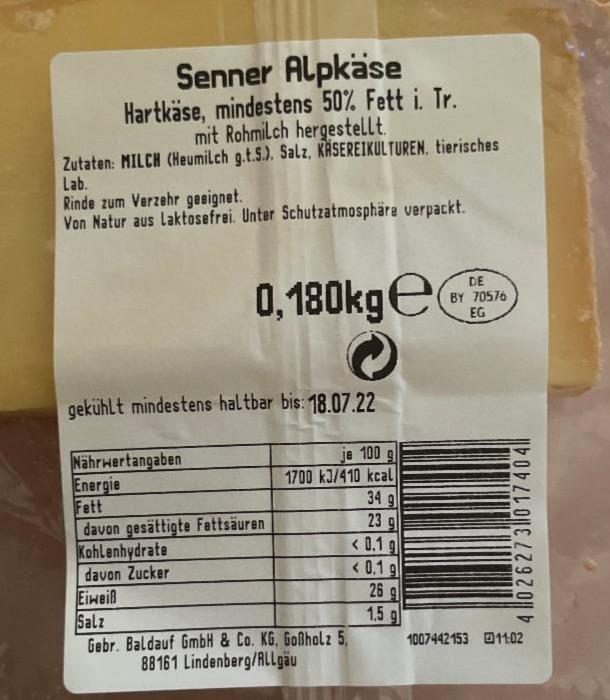 Fotografie - Senner Alpkäse