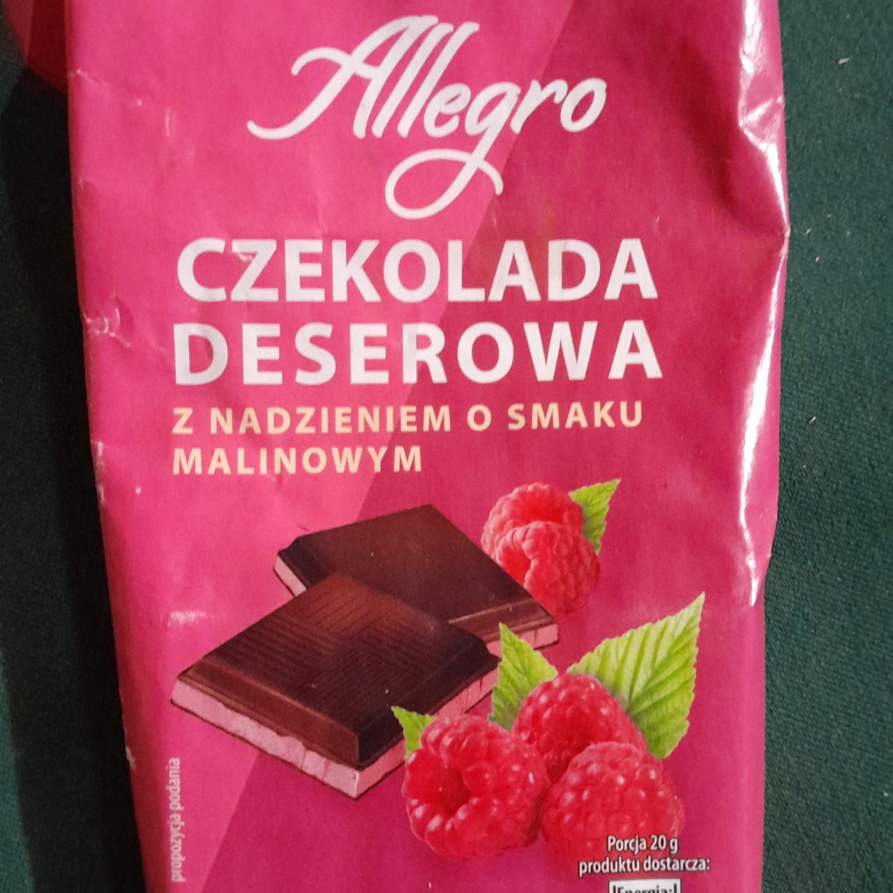 Fotografie - Czekolada deserowa z nadzieniem o smaku malinowym Allegro