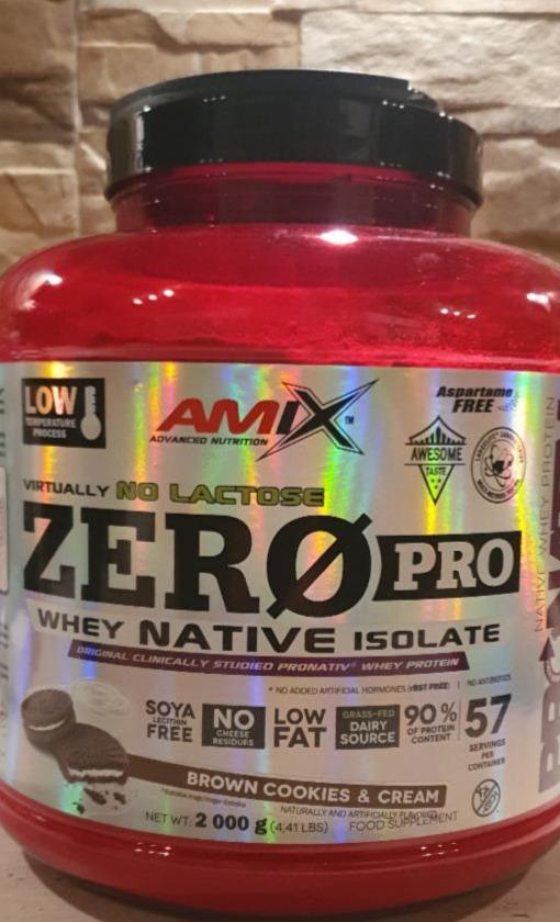 Fotografie - ZERO PRO WHEY NATIVE ISOLATE Brown Cookies Cream Amix Nutrition