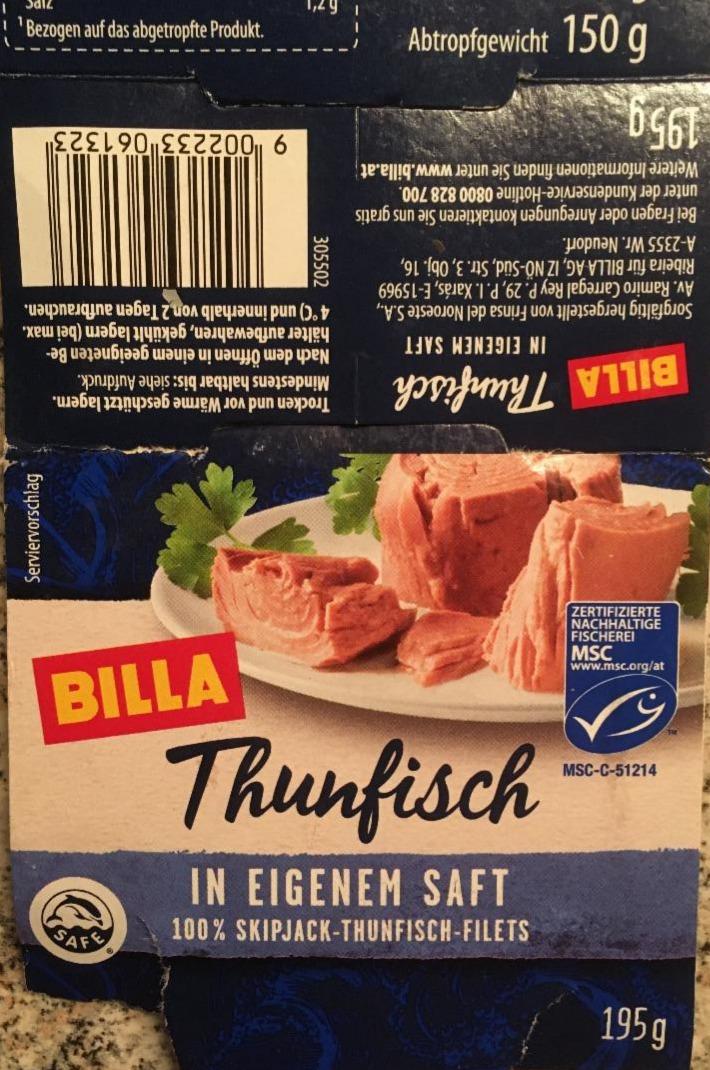 Fotografie - Thunfisch in eigenem Saft Billa