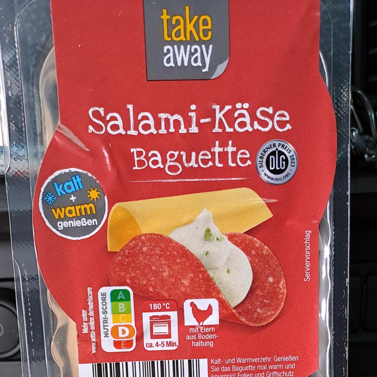 Fotografie - Salami-Käse Baguette Take Away