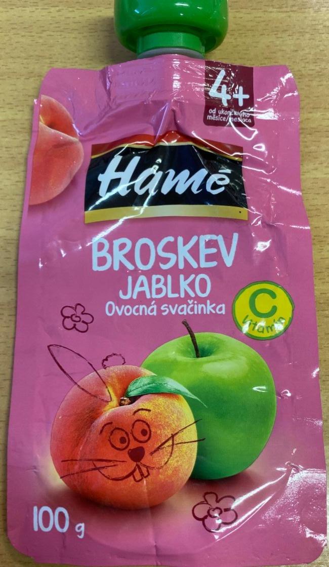 Fotografie - broskev jablko, ovocná svačinka Hamé