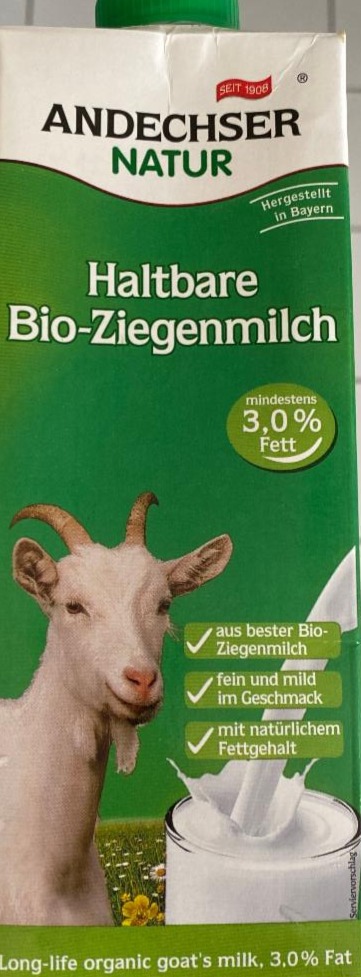 Fotografie - Haltbare bio-ziegenmilch Andechser natur