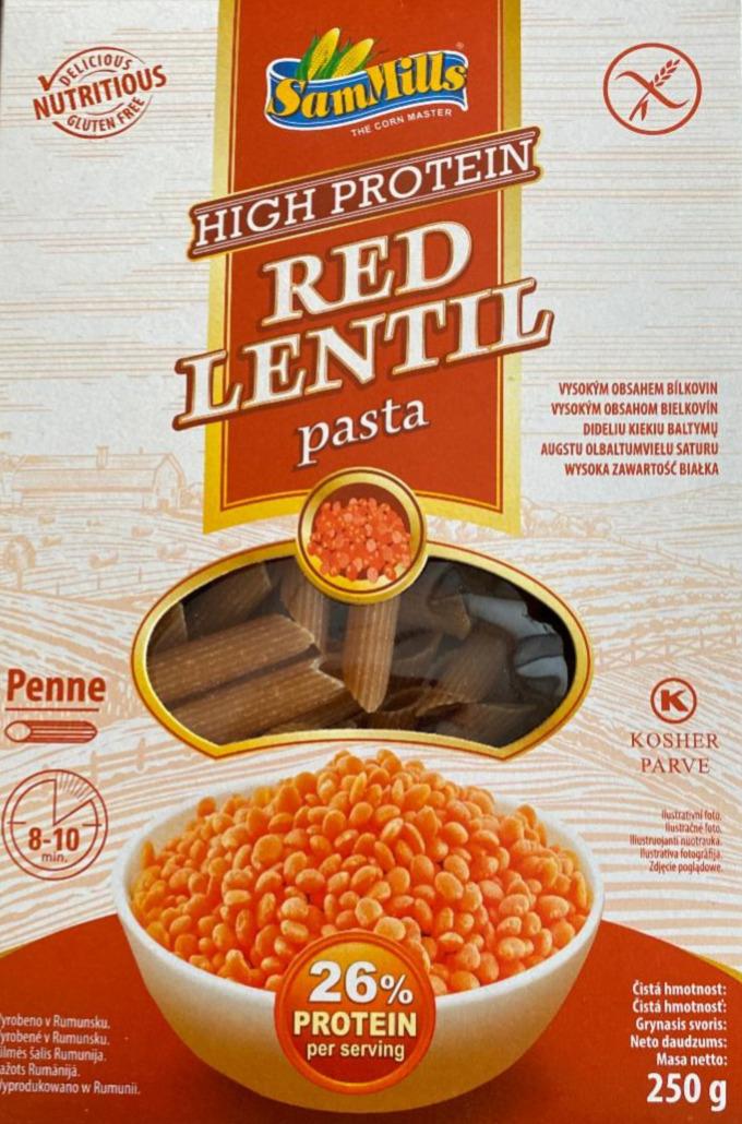 Fotografie - Red rentil pasta penne SamMills