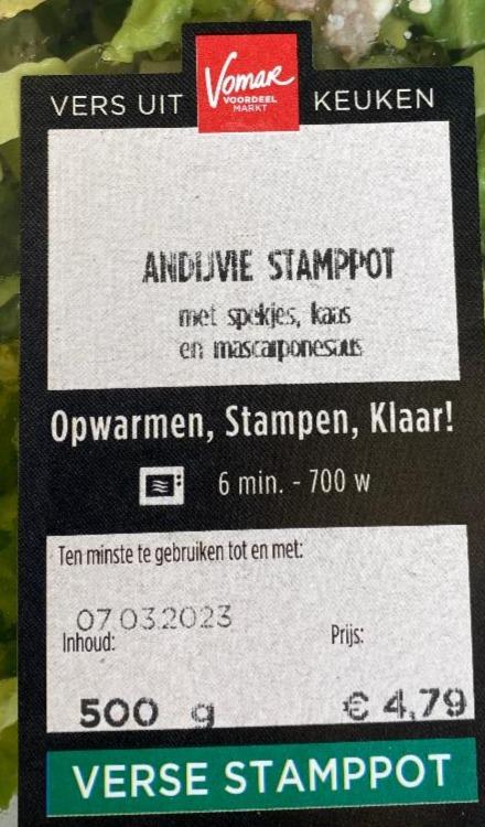 Fotografie - Andijvie stamppot Vomar