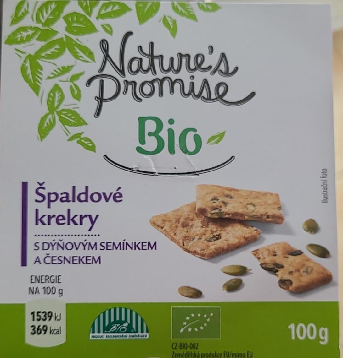 Fotografie - Bio špaldové krekry s dýňovým semínkem a česnekem Nature's Promise