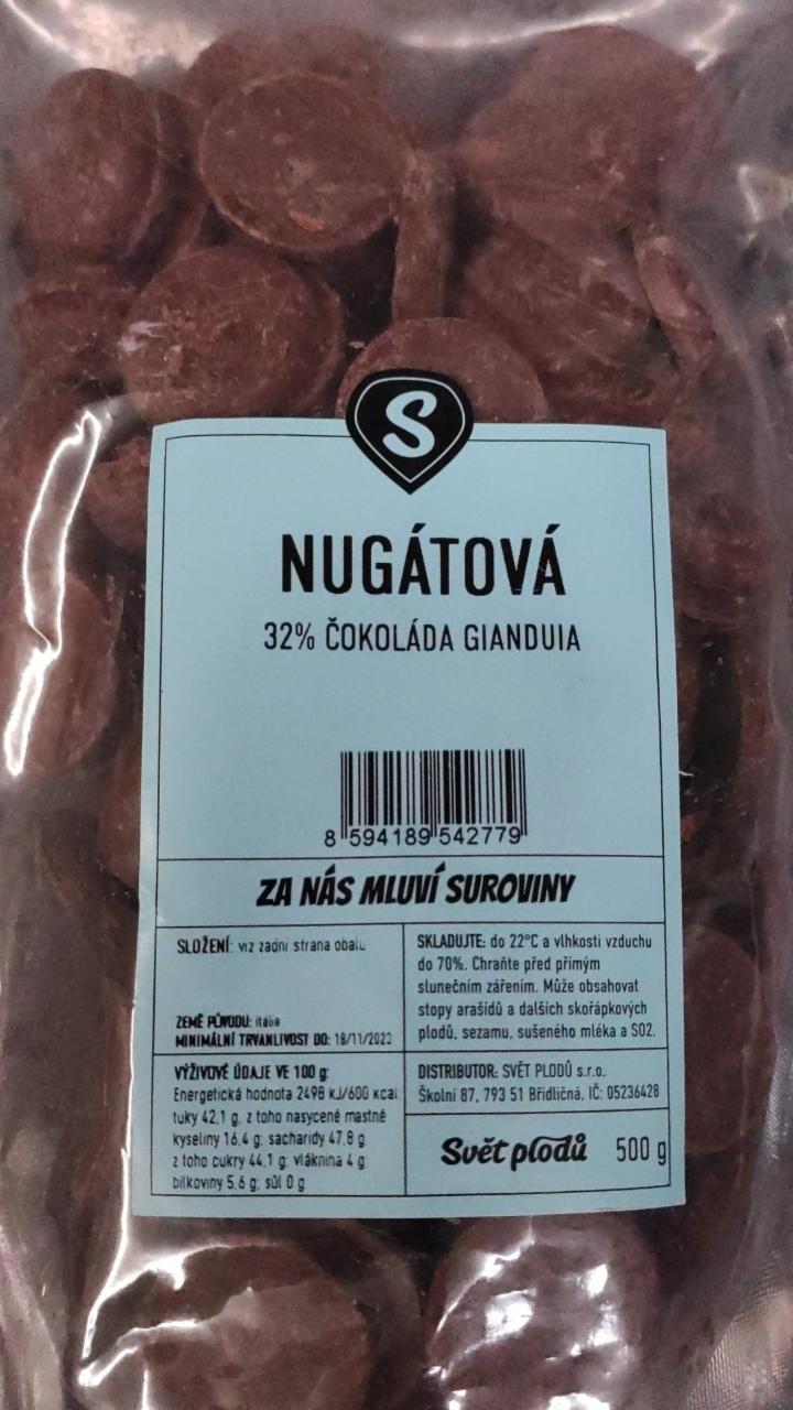 Fotografie - Nugátová 32% čokoláda Gianduia Svět plodů