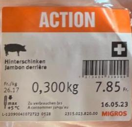 Fotografie - Hinterschinken jambon derriére Migros