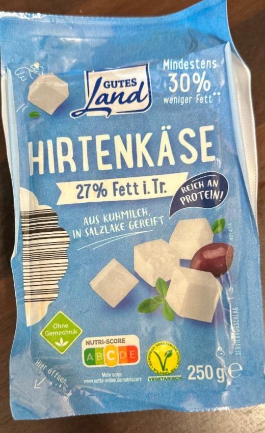 Fotografie - Hirtenkäse 27% Fett i. Tr. Gutes Land