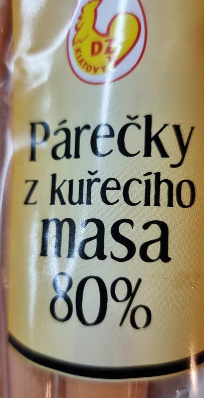 Fotografie - Párečky z kuřecího masa 80% DZ Klatovy