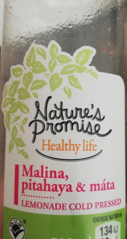 Fotografie - Malina, pitahaya & máta lemonade cold pressed Nature's Promise