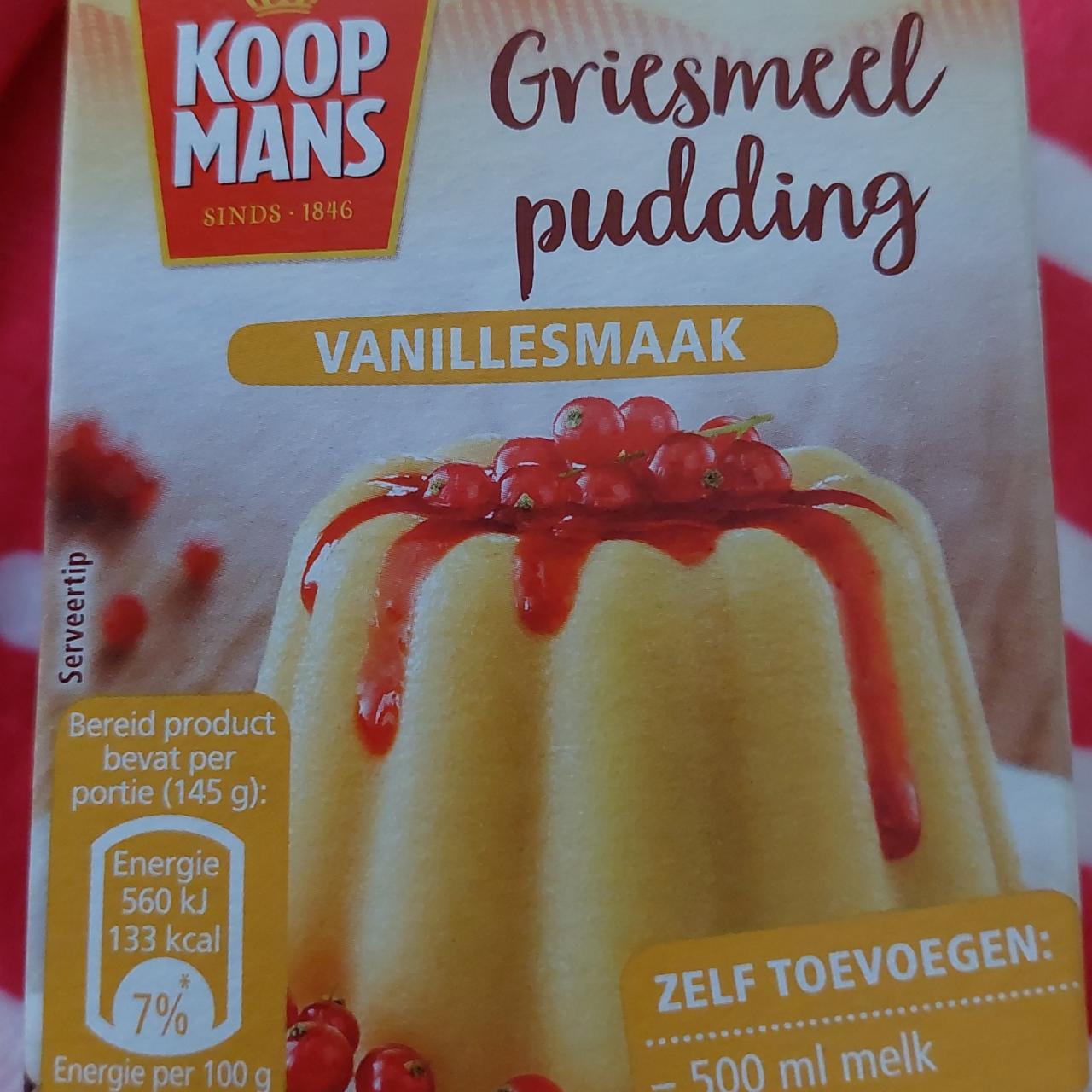 Fotografie - Griesmeel Pudding Vanillesmaak KoopMans