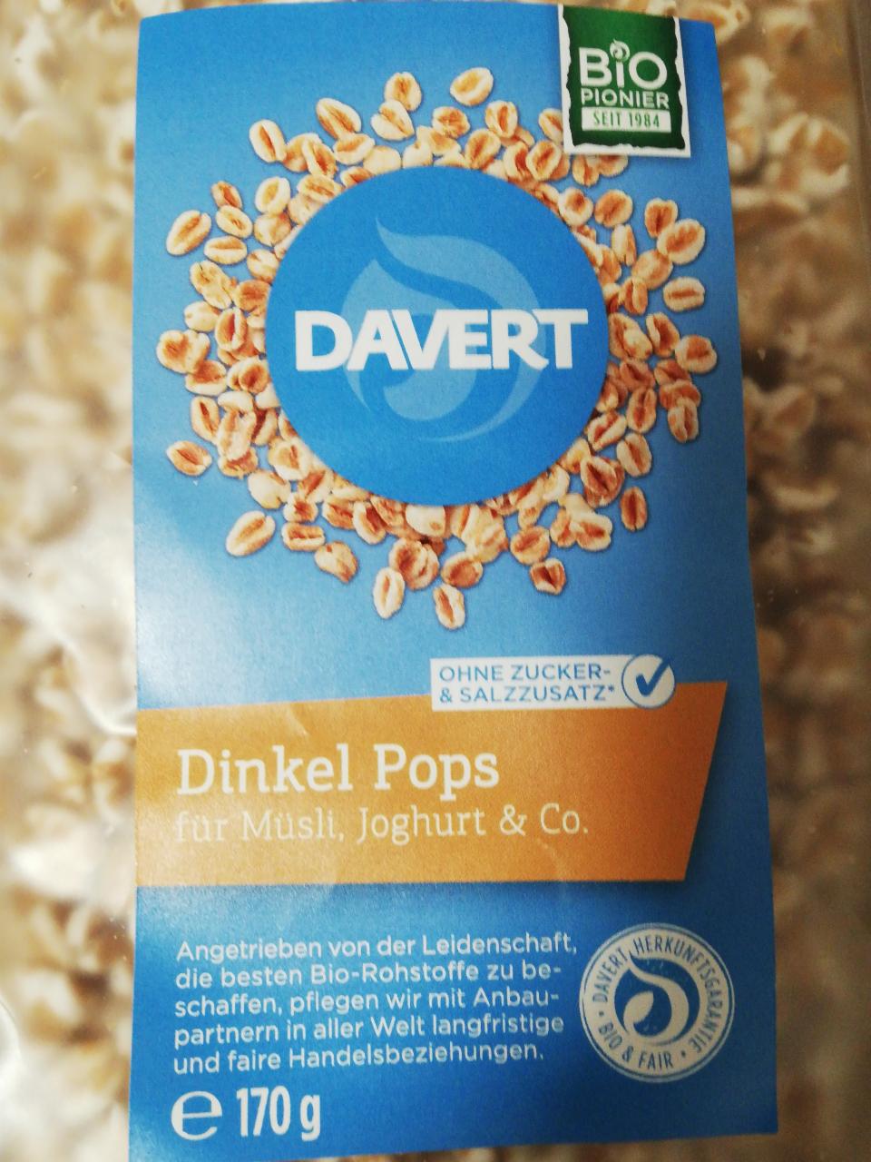 Fotografie - Bio Dinkel Pops Davert