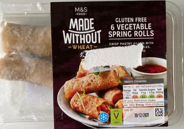 Fotografie - Gluten free 6 vegetable spring rolls M&S Food