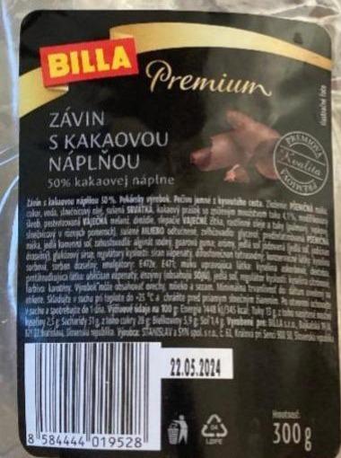 Fotografie - Závin s kakaovou náplňou Billa Premium