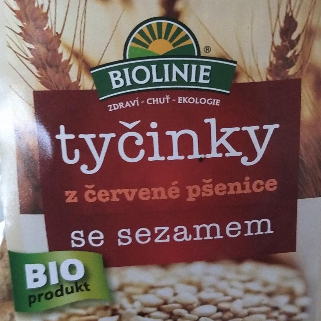 Fotografie - Bio tyčinky z červené pšenice se sezamem Biolinie