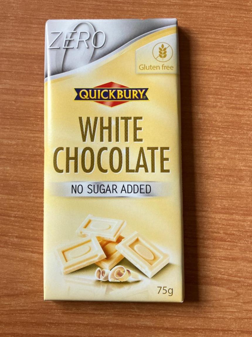 Fotografie - White chocolate zero no sugar added Quickbury