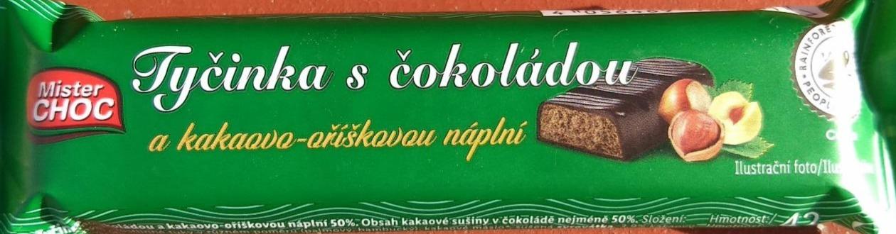 Fotografie - Tyčinka s čokoládou a kakao-oříškovou náplní Mister Choc