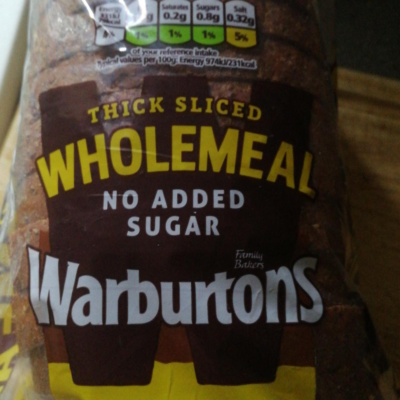 Fotografie - Wholemeal no added sugar Warburtons