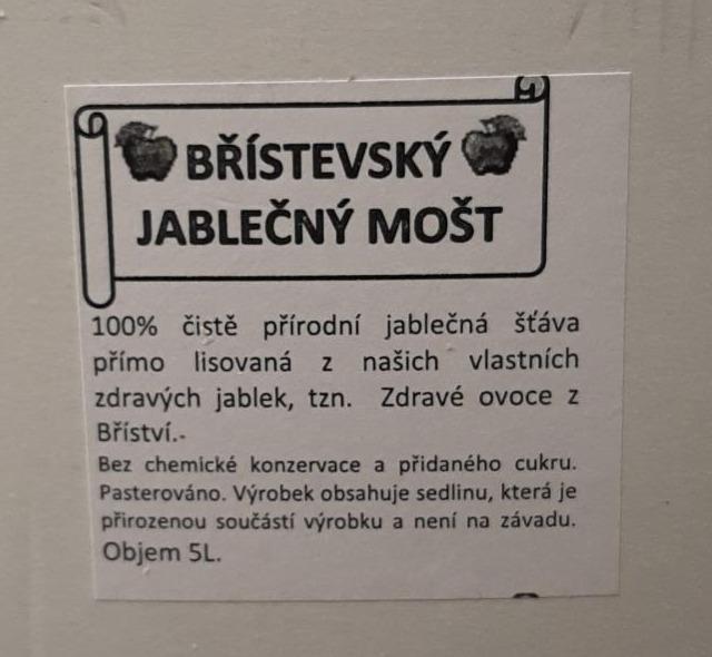 Fotografie - Břístevský 100% jablečný mošt