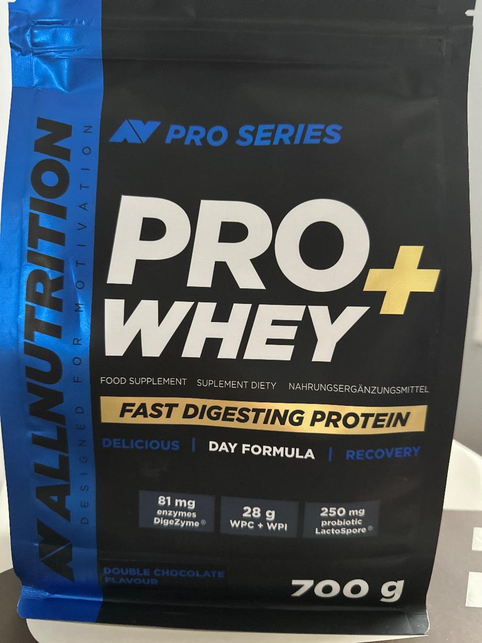 Fotografie - Pro+ whey double chocolate flavour Allnutrition