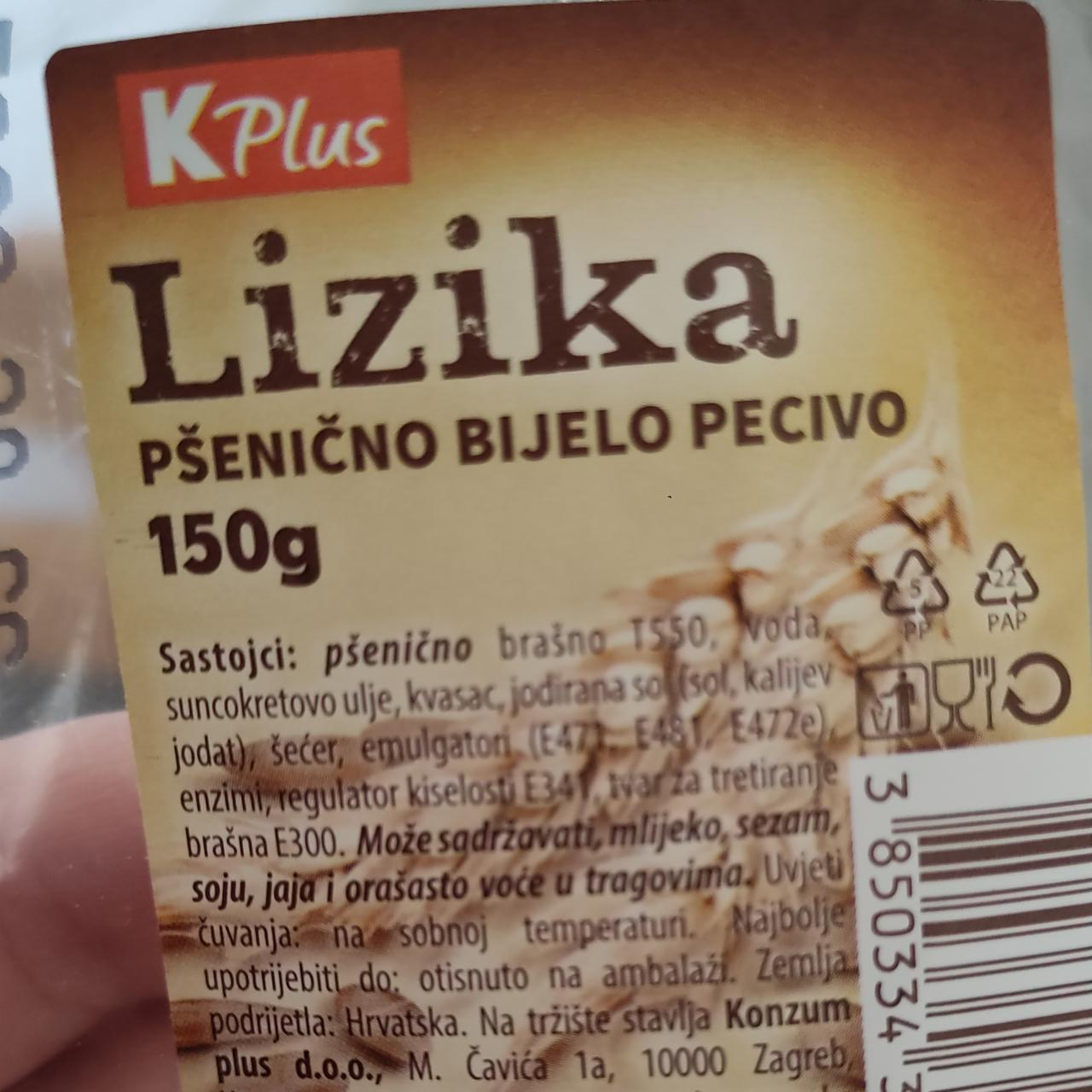 Fotografie - Lizika pšenicno bijelo pecivo KPlus