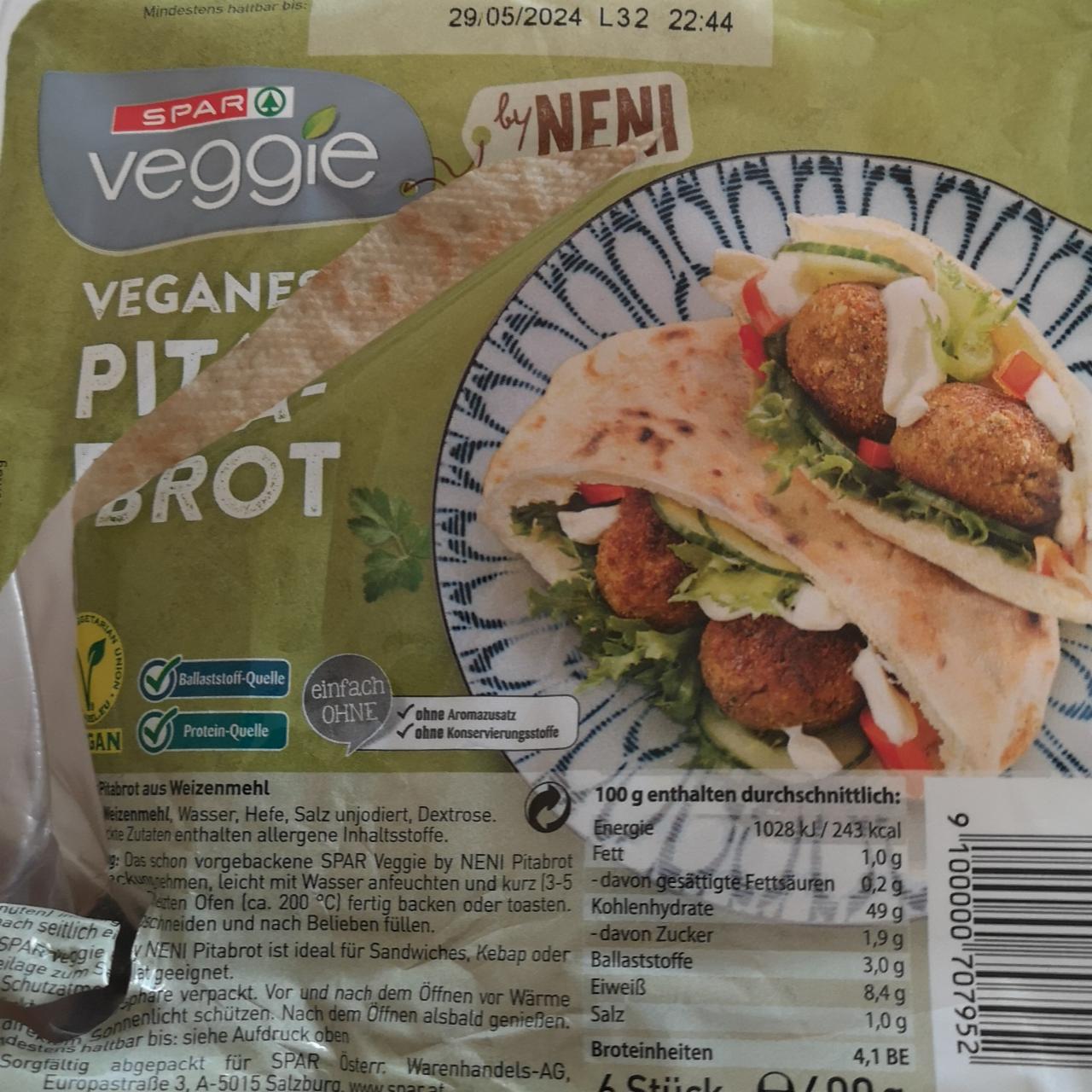 Fotografie - Vegane Pitta Brot Spar veggie