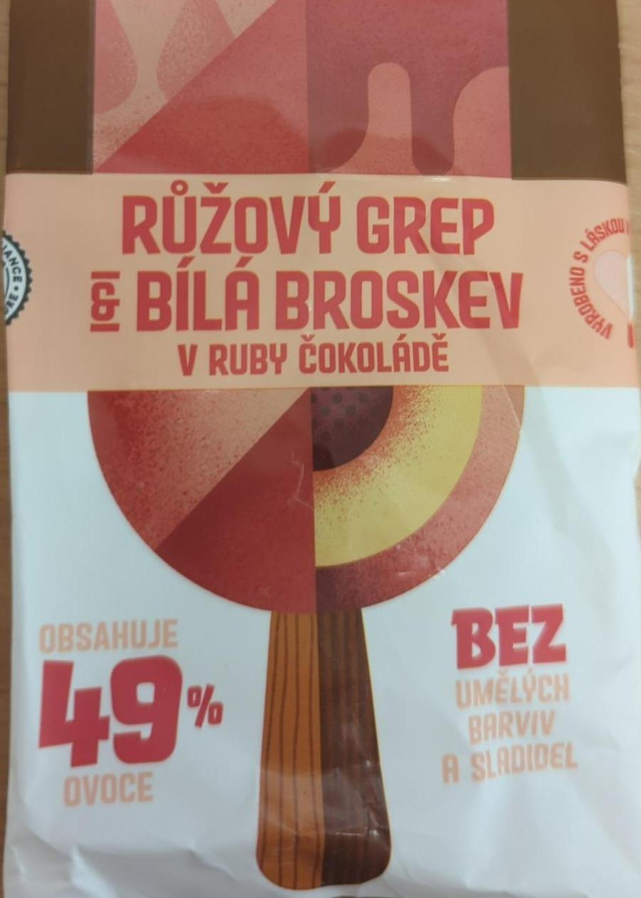 Fotografie - Růžový grep & bílá broskev v ruby čokoládě Pinko