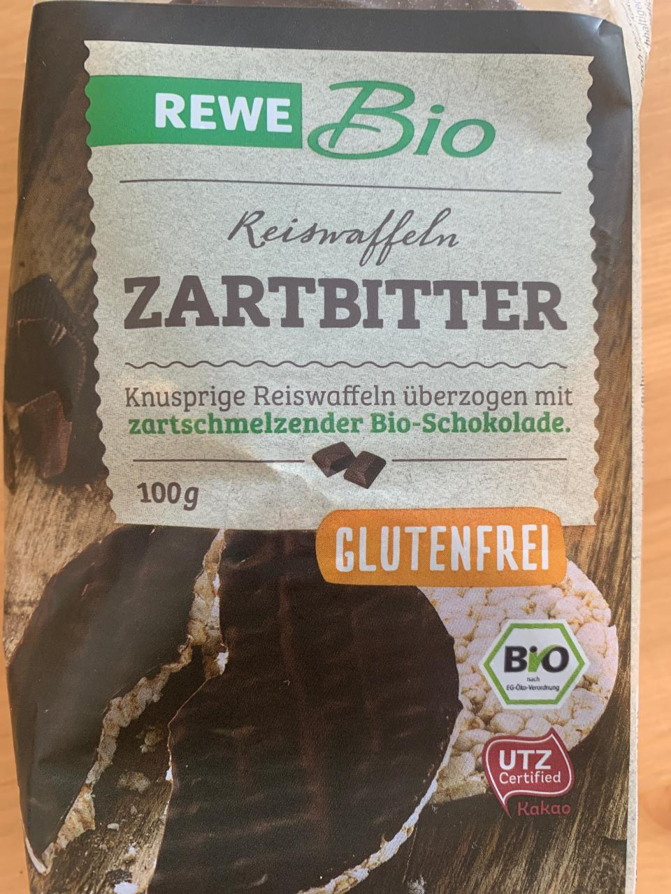 Fotografie - Reiswaffeln Zartbitter REWE Bio