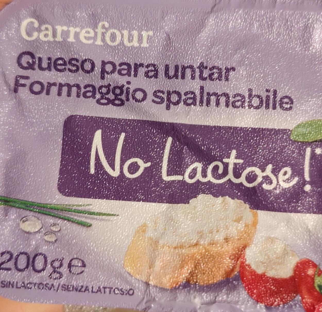 Fotografie - Queso para untar Formaggio spalmabile No lactose Carrefour