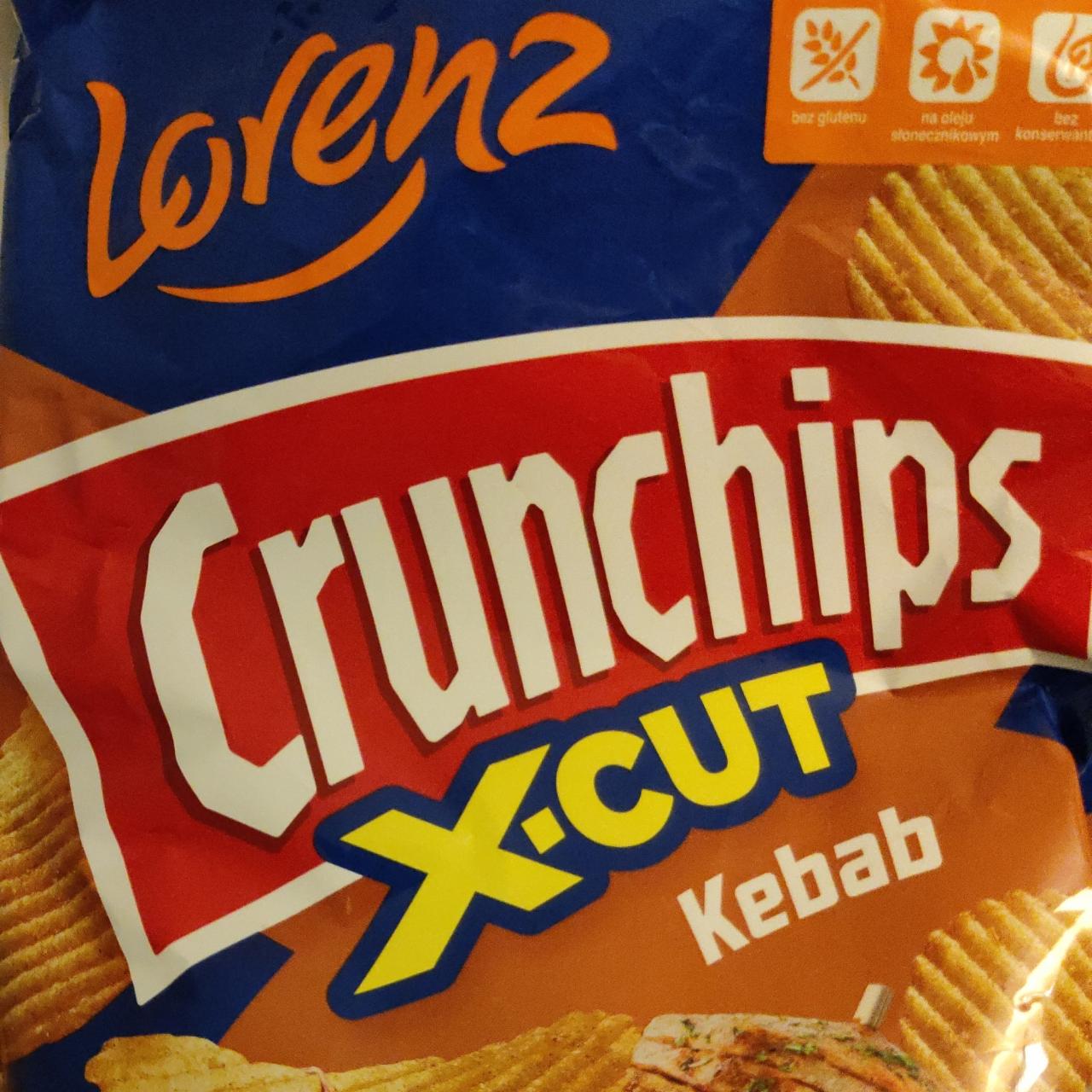 Fotografie - Crunchips X-Cut Kebab Flavour Riffled Potato Crisps Lorenz