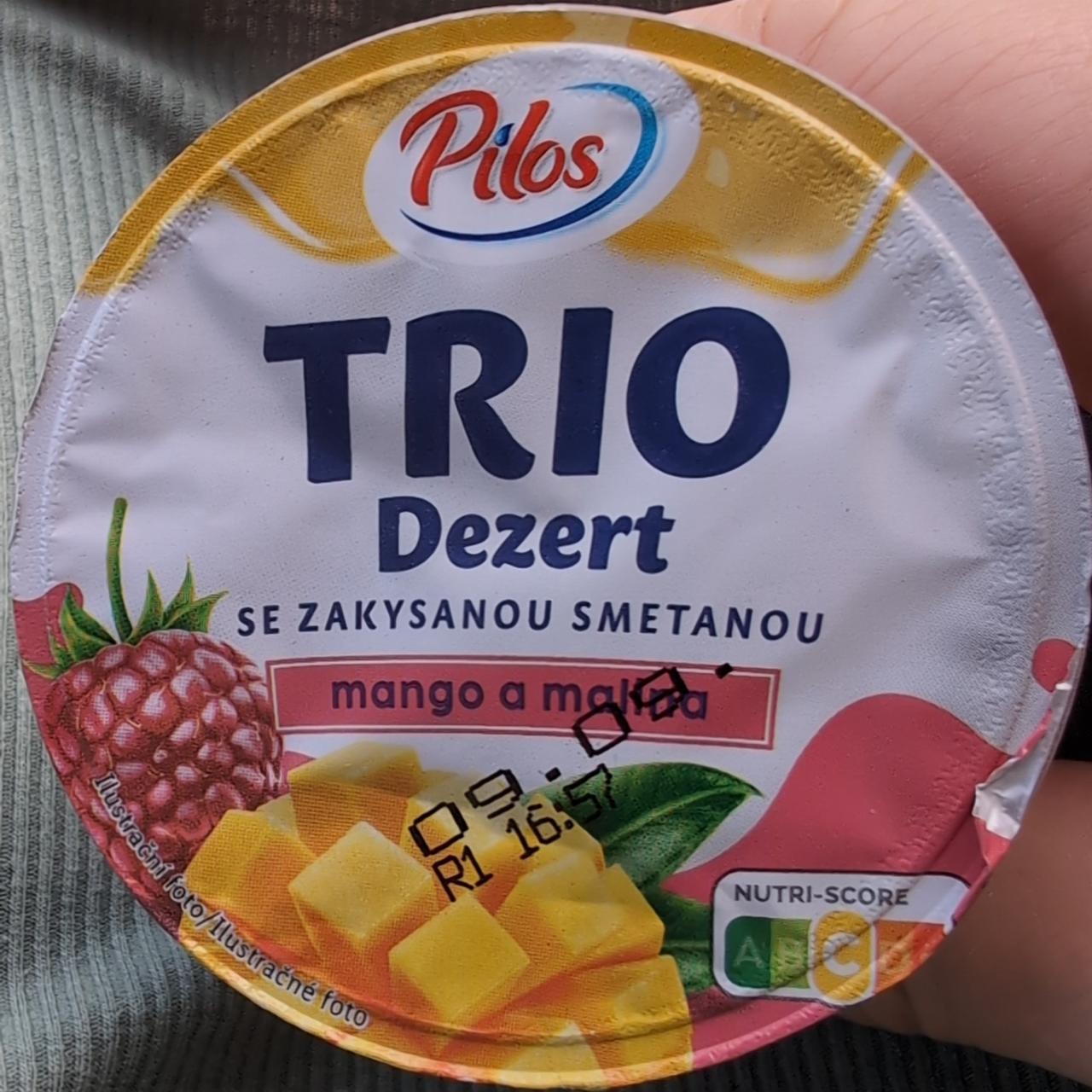 Fotografie - Trio dezert se zakysanou smetanou mango a malina Pilos