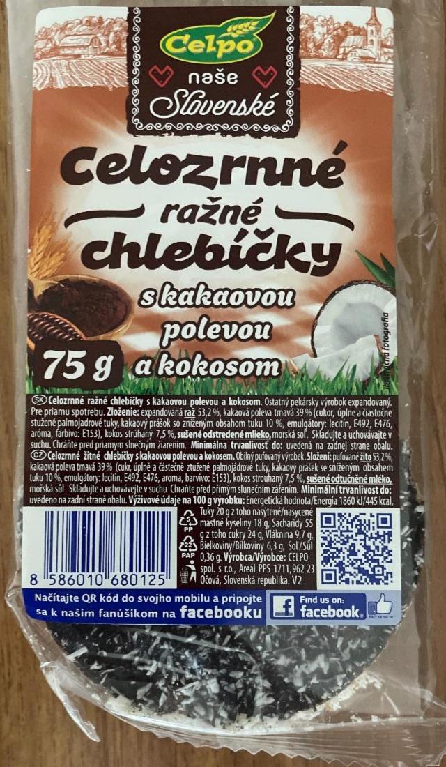 Fotografie - Celozrnné ražné chlebíčky s kakaovou polevou a kokosom Celpo