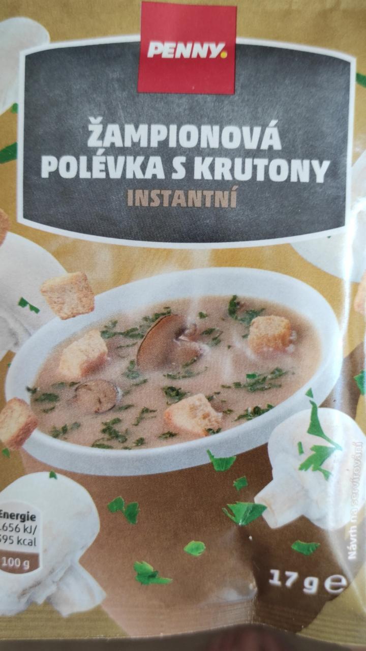 Fotografie - Žampiónová polévka s krutony instantní Penny