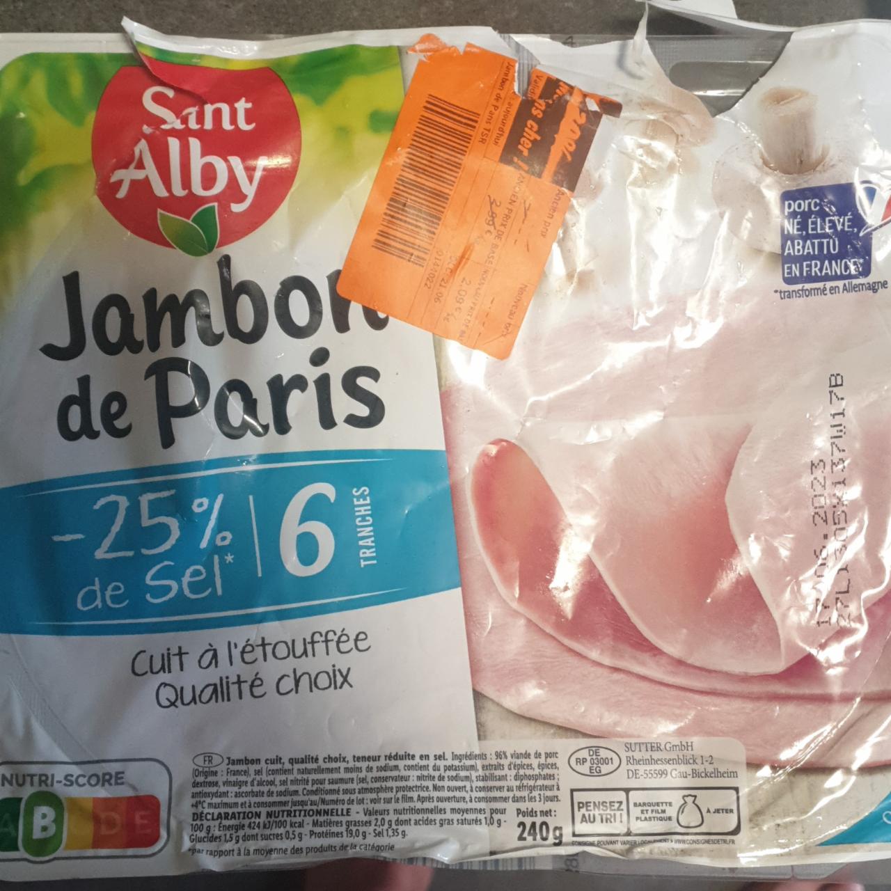 Fotografie - Jambon de Paris -25% de Sel Saint Alby