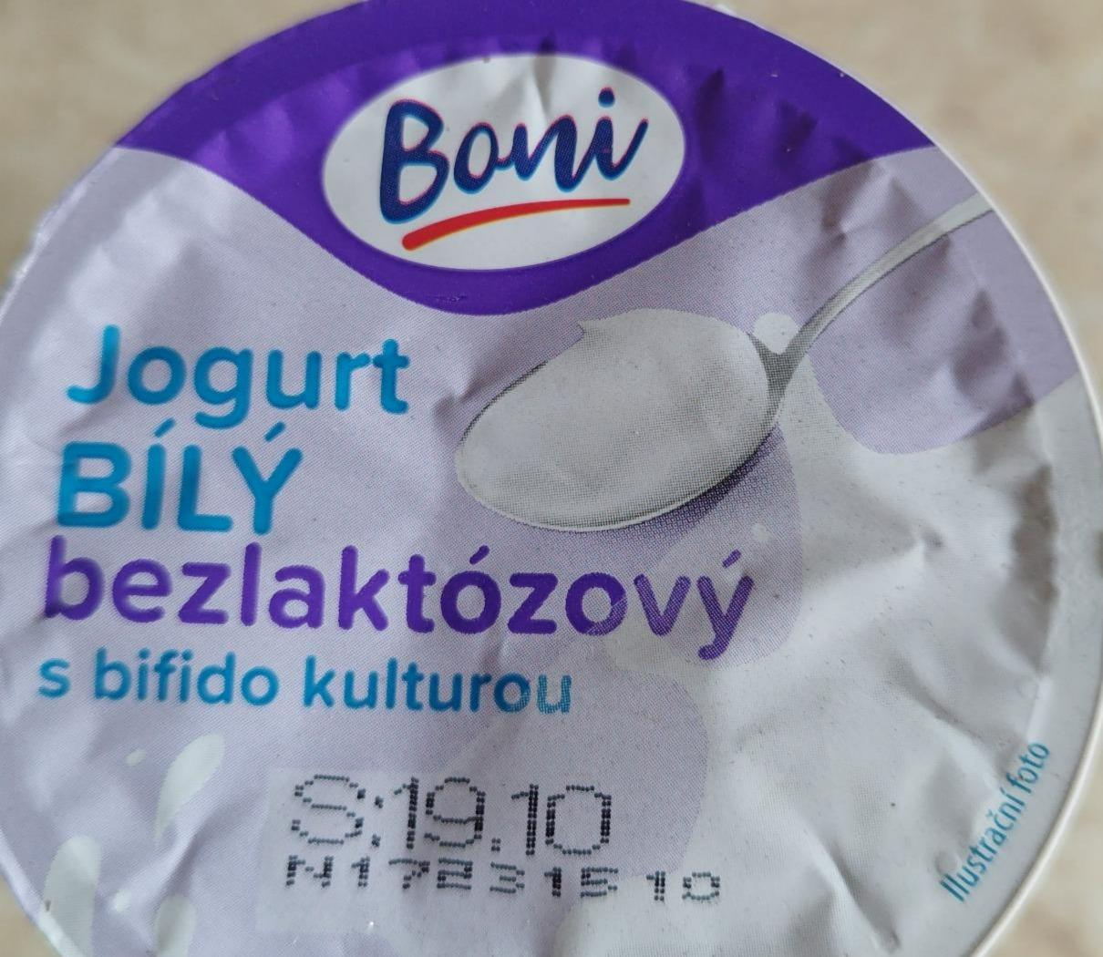 Fotografie - Jogurt bílý bezlaktózový s bifido kulturou Boni