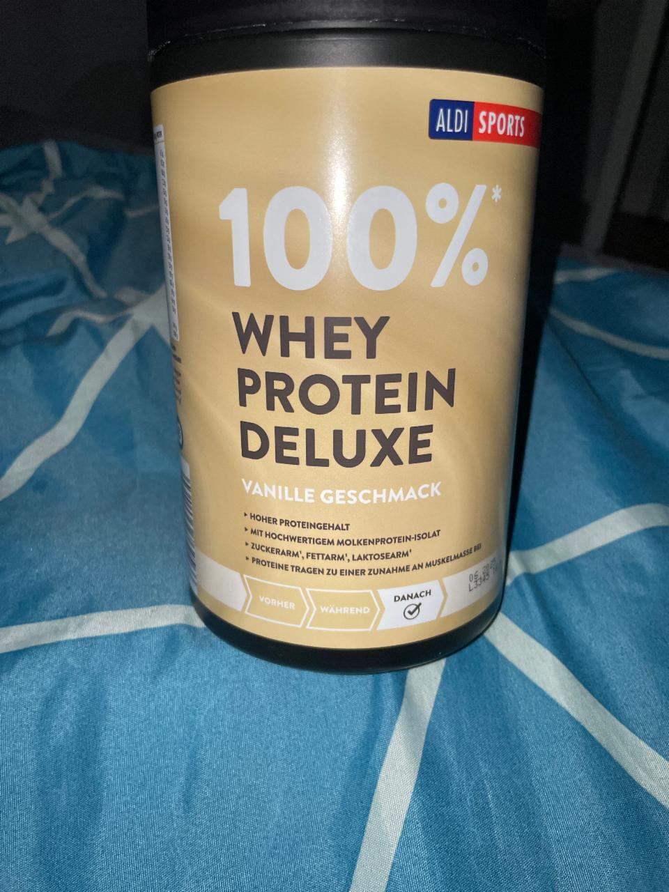 Fotografie - 100% whey protein deluxe Vanille Geschmack Aldi Sports