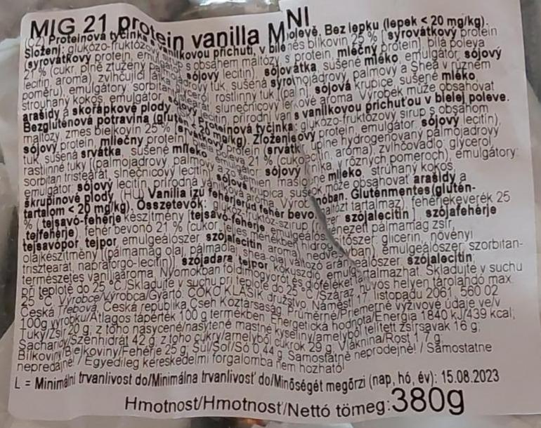 Fotografie - Vanilla protein bar 25% Mig 21