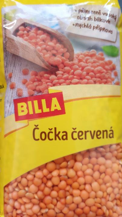 Fotografie - červená čočka Billa