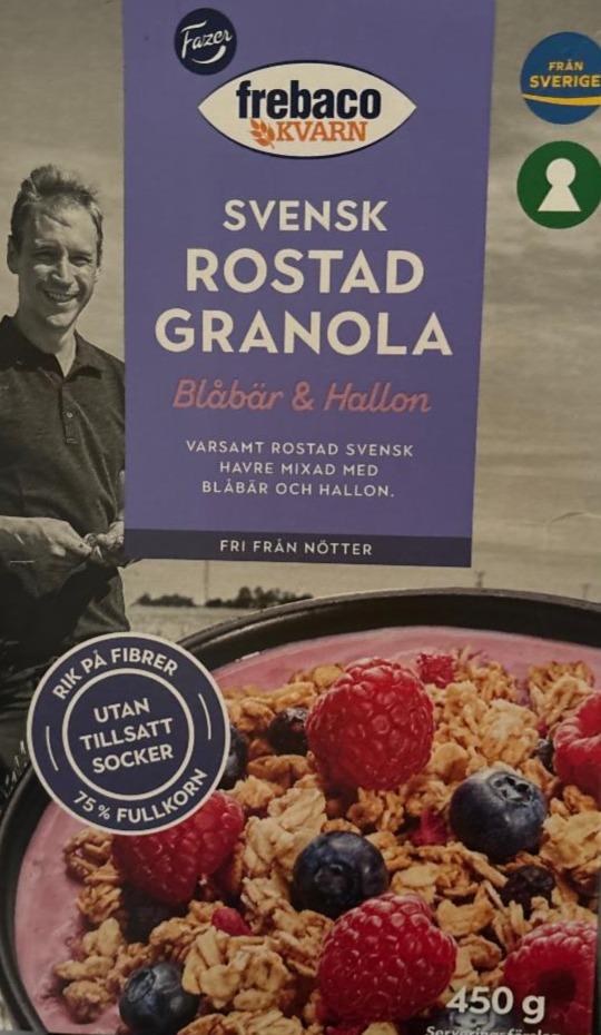 Fotografie - Svensk Rostad granola Blåbär & Hallon Frebaco