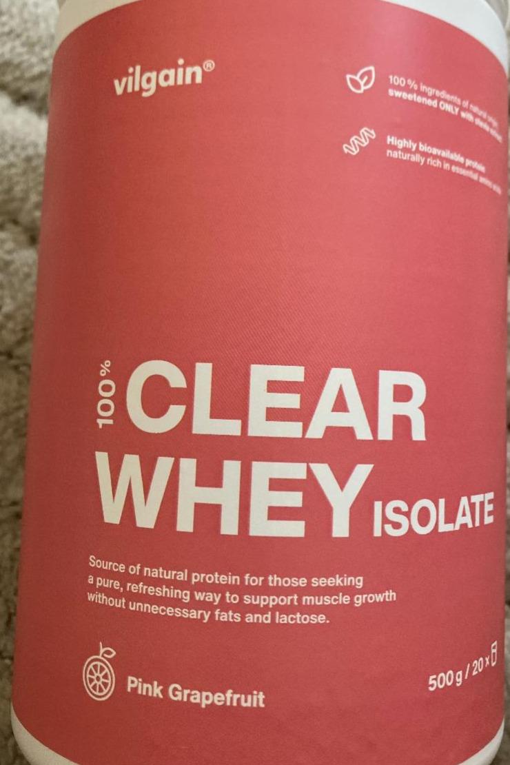 Fotografie - 100% clear whey isolate pink grapefruit Vilgain