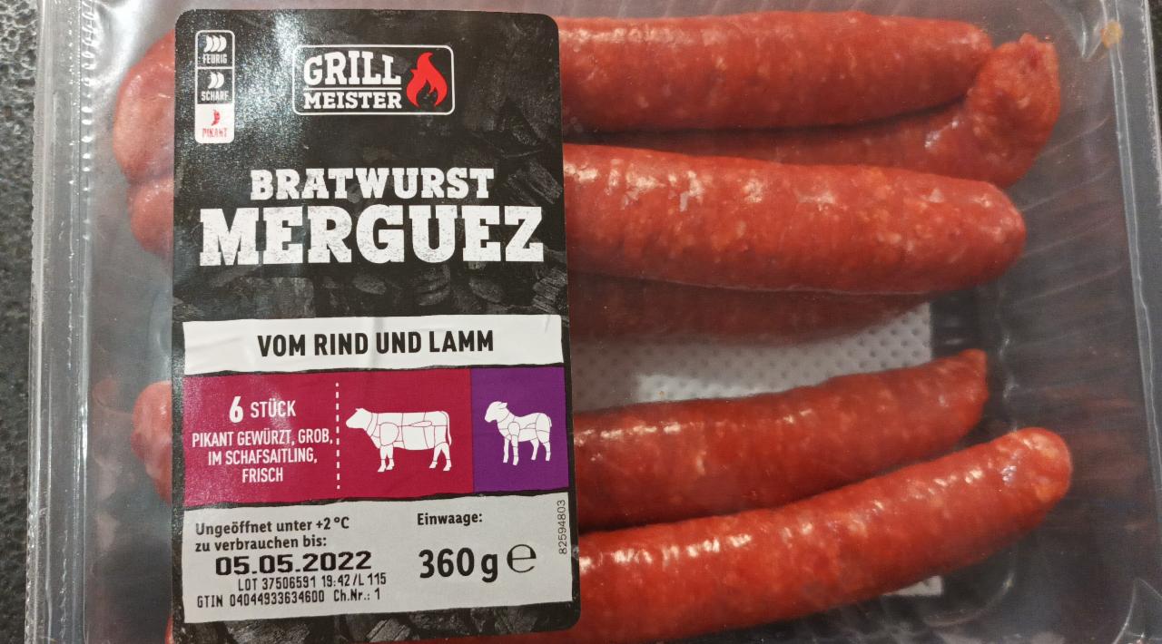 Fotografie - Bratwurst Merguez vom Rind und Lamm Grill Meister