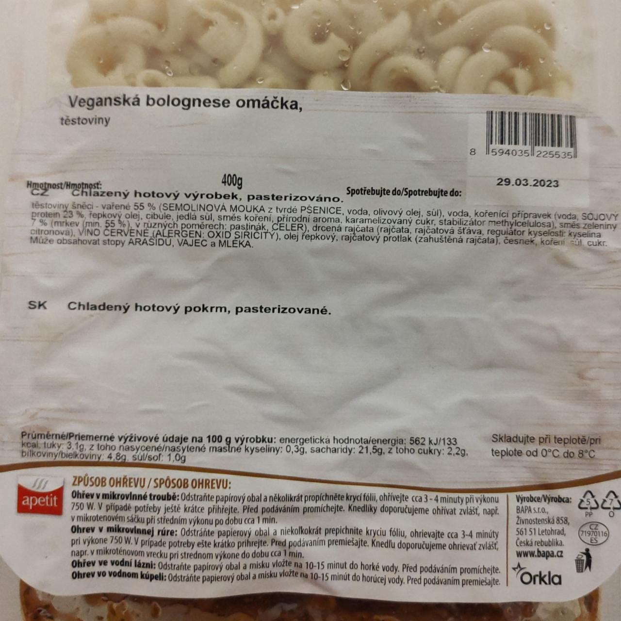 Fotografie - Veganská bolognese omáčka, těstoviny Orkla