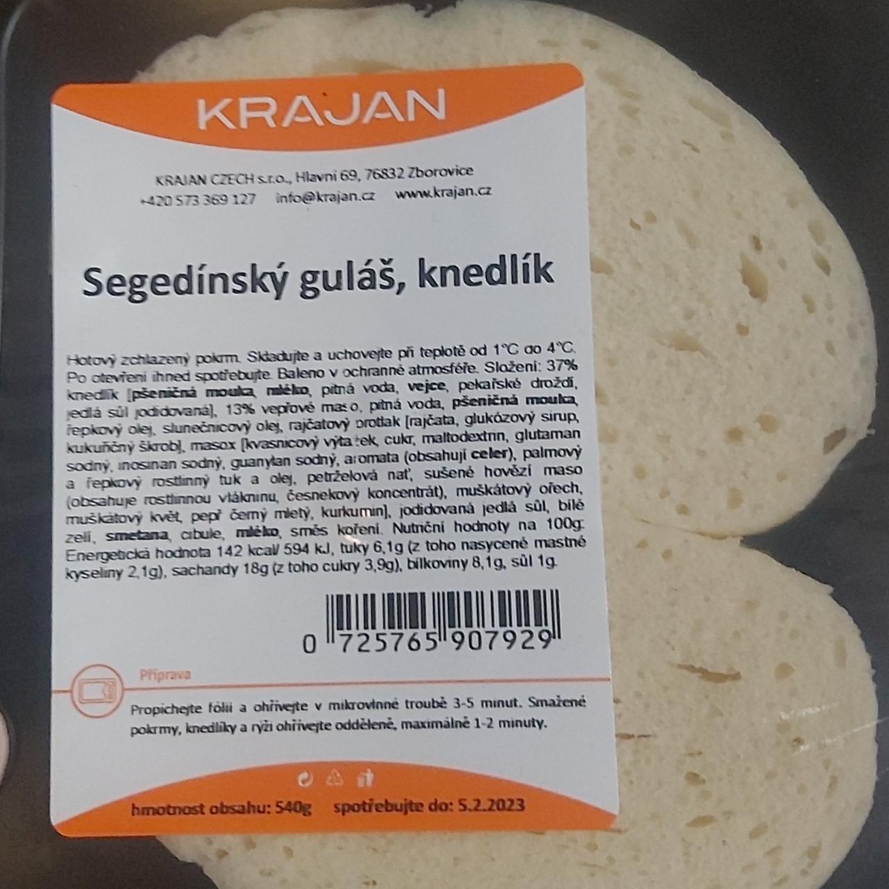 Fotografie - Segedínský guláš, knedlík Krajan